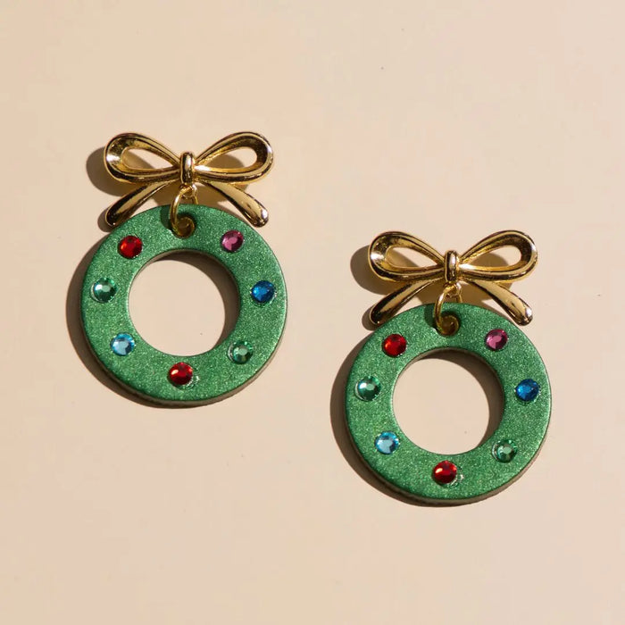 Holiday Wreath Ornament Earrings