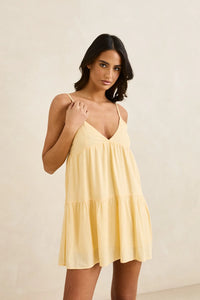 Classic Tiered Mini Dress Butter
