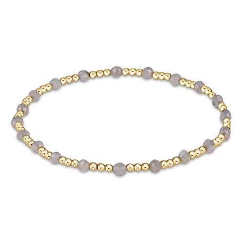 Enewton Gemstone Gold Sincerity Pattern 3mm Bead Bracelet - Labradorite
