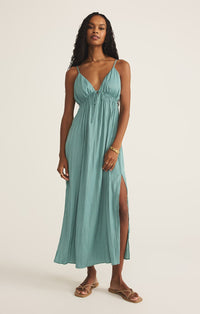 Manon Satin Maxi Dress Sea Pine