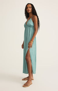 Manon Satin Maxi Dress Sea Pine