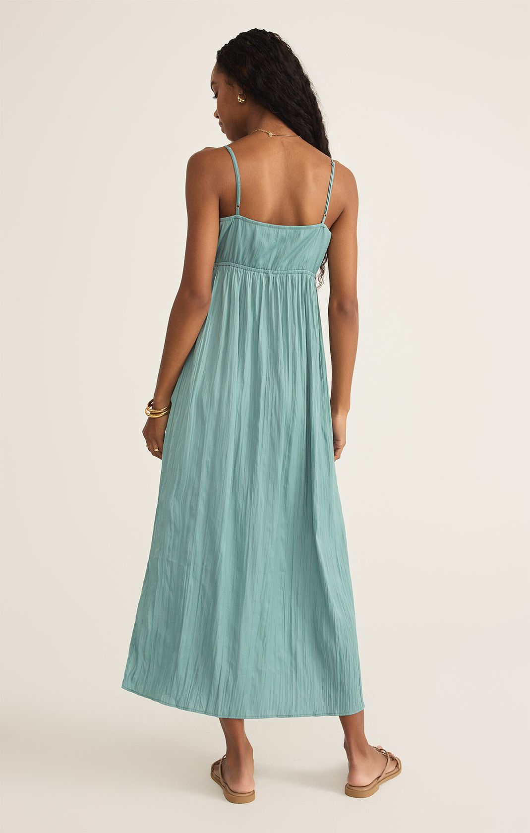 Manon Satin Maxi Dress Sea Pine
