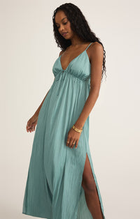 Manon Satin Maxi Dress Sea Pine