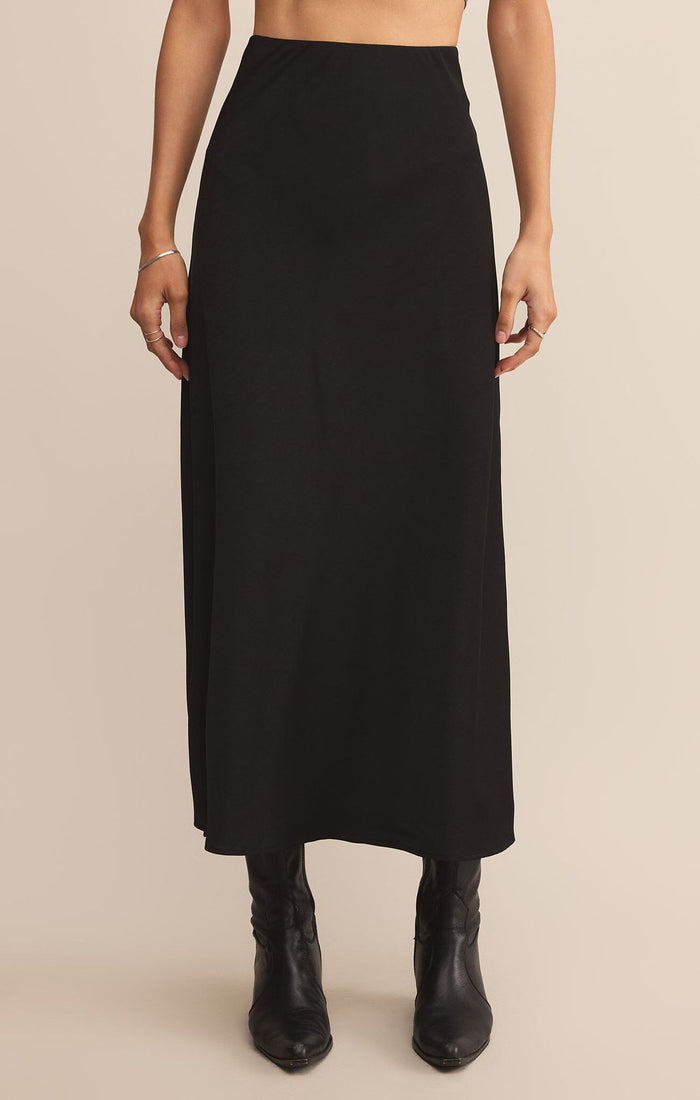 Izabel Luxe Satin Skirt Black
