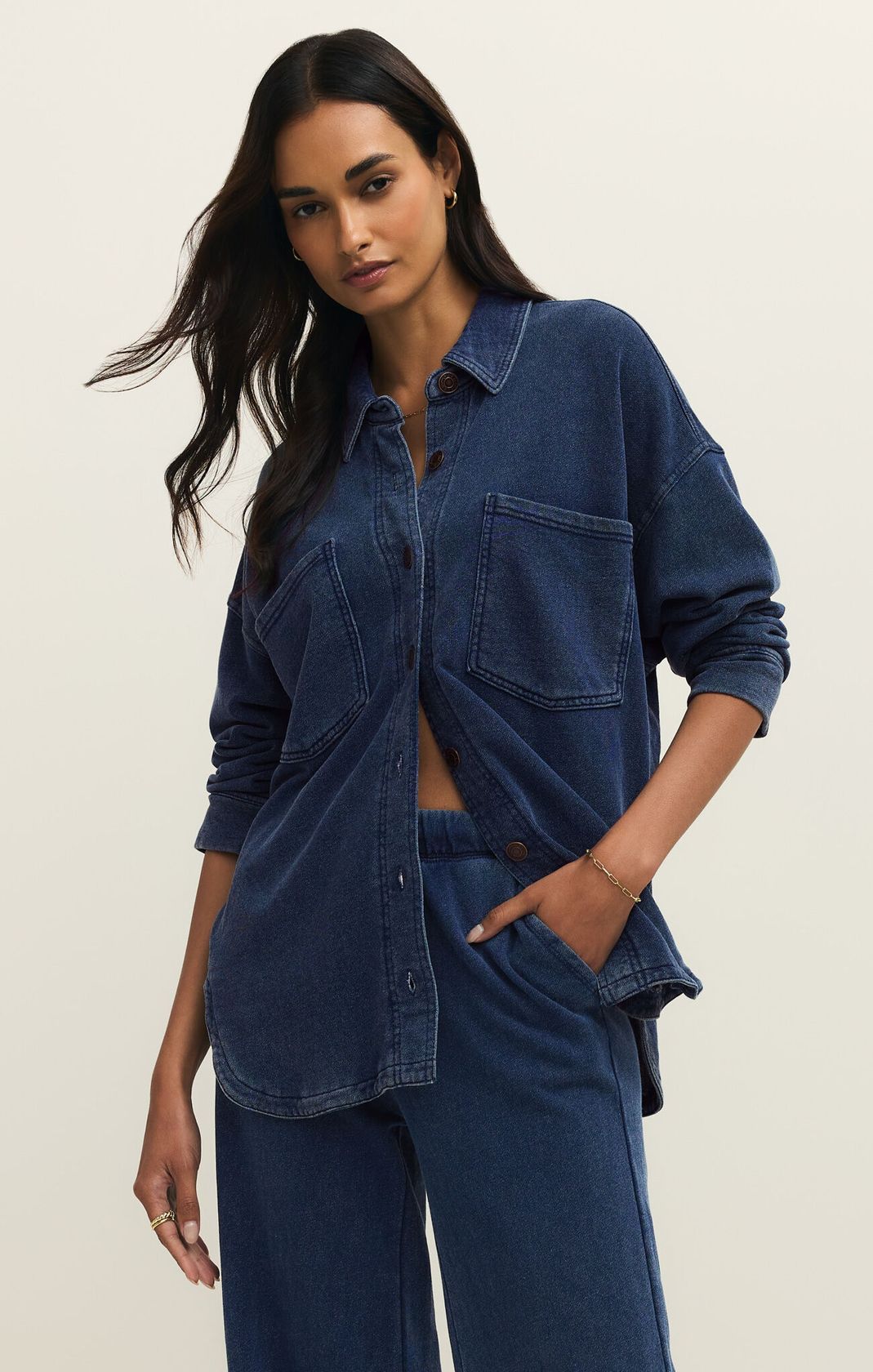 All Day Knit Denim Jacket Indigo – MUSE APPAREL