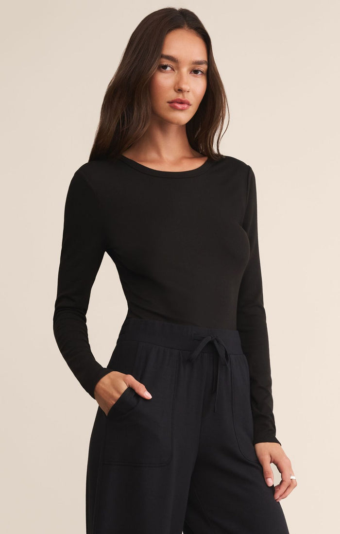 Second Skin Crew LS Black