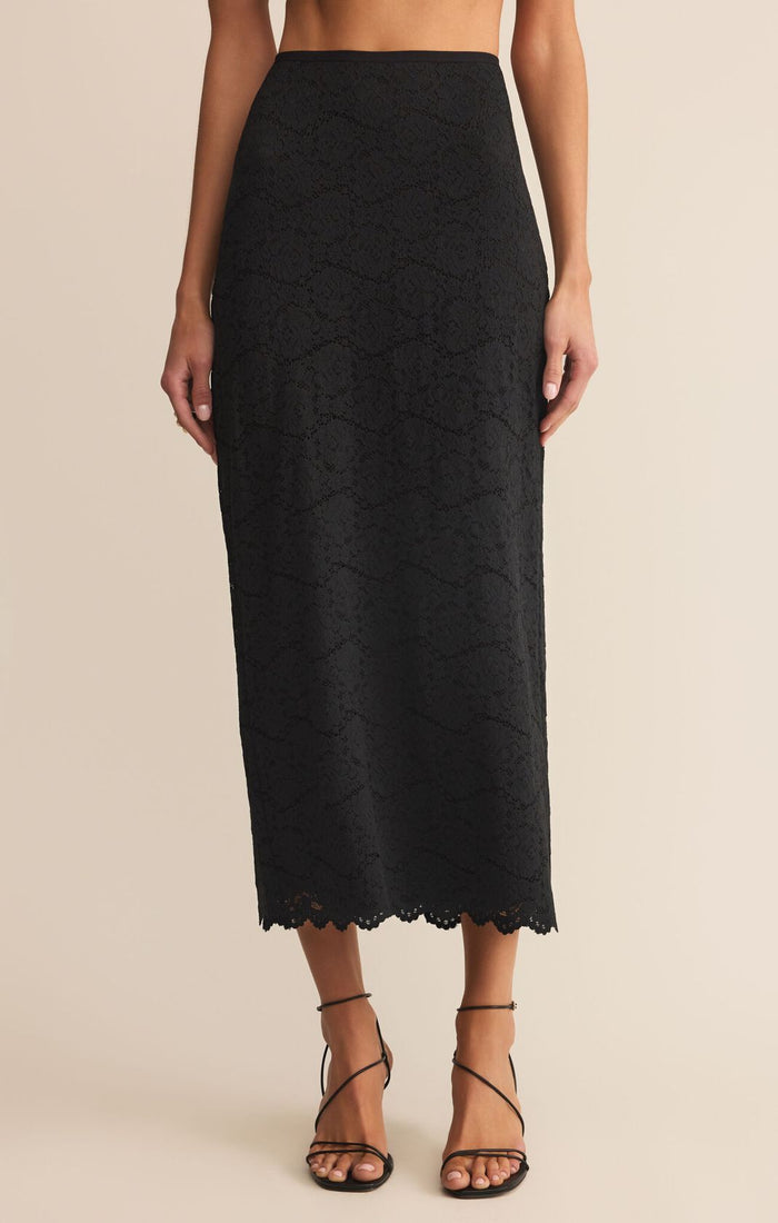 Z Supply Via Lace Midi Skirt Black