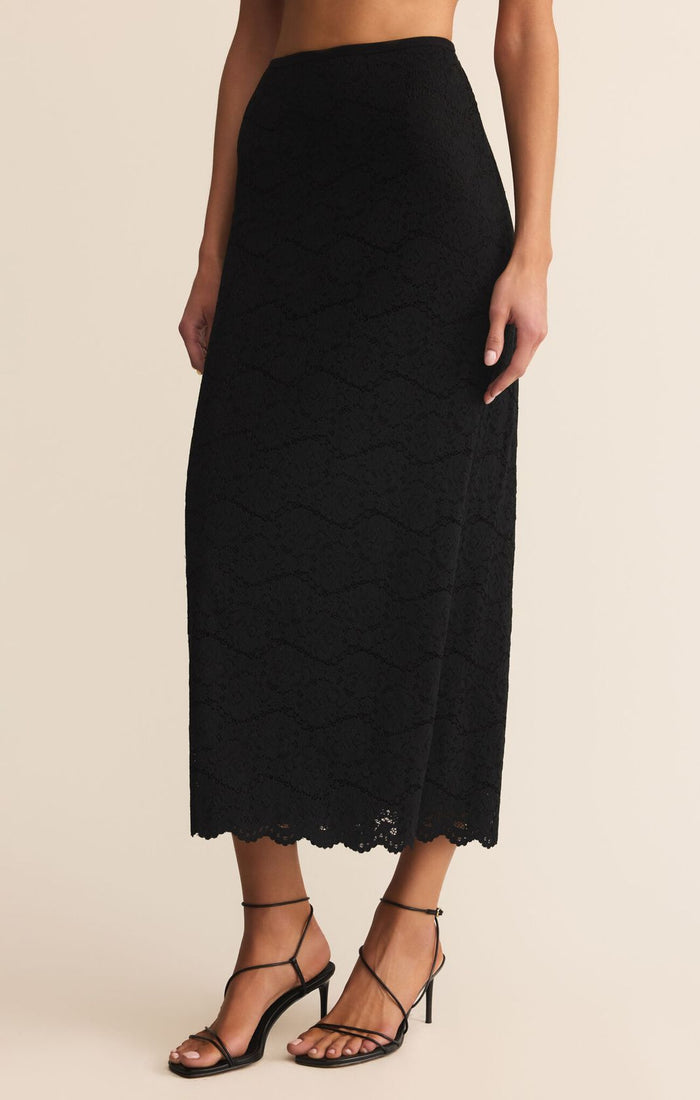 Z Supply Via Lace Midi Skirt Black