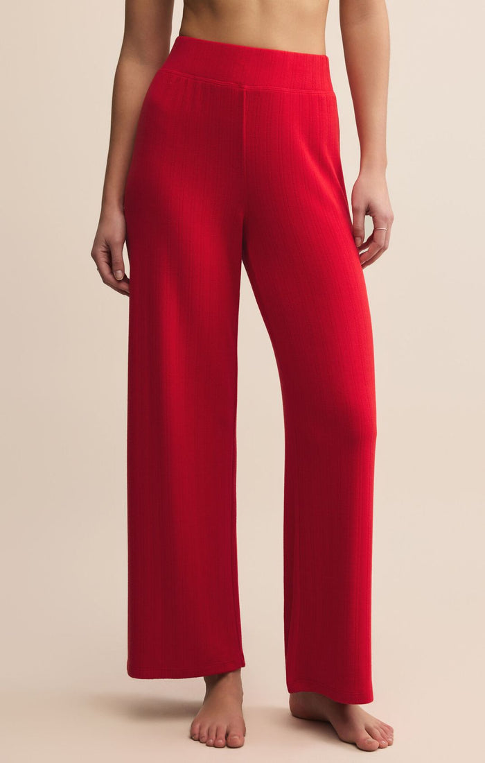Z Supply Luxe Pointelle Pant Festive Red