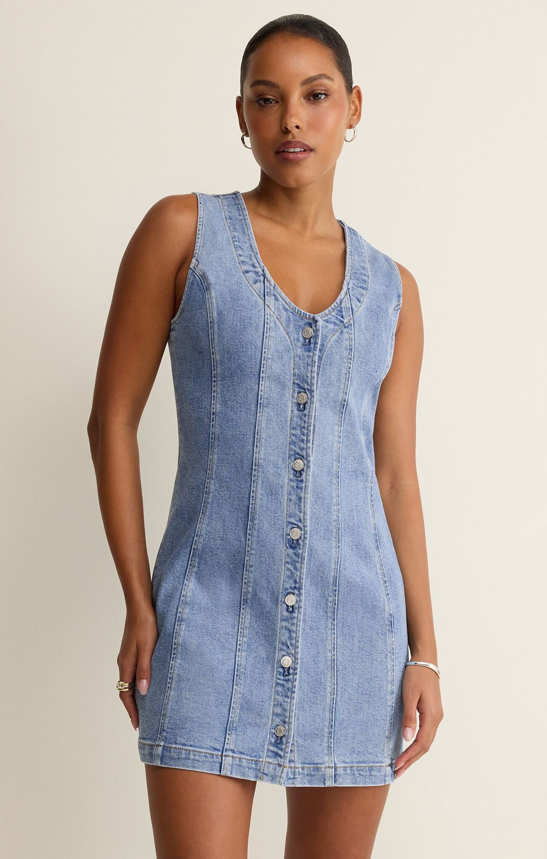 Z Supply Jolie Denim Seamed Mini Dress – MUSE APPAREL