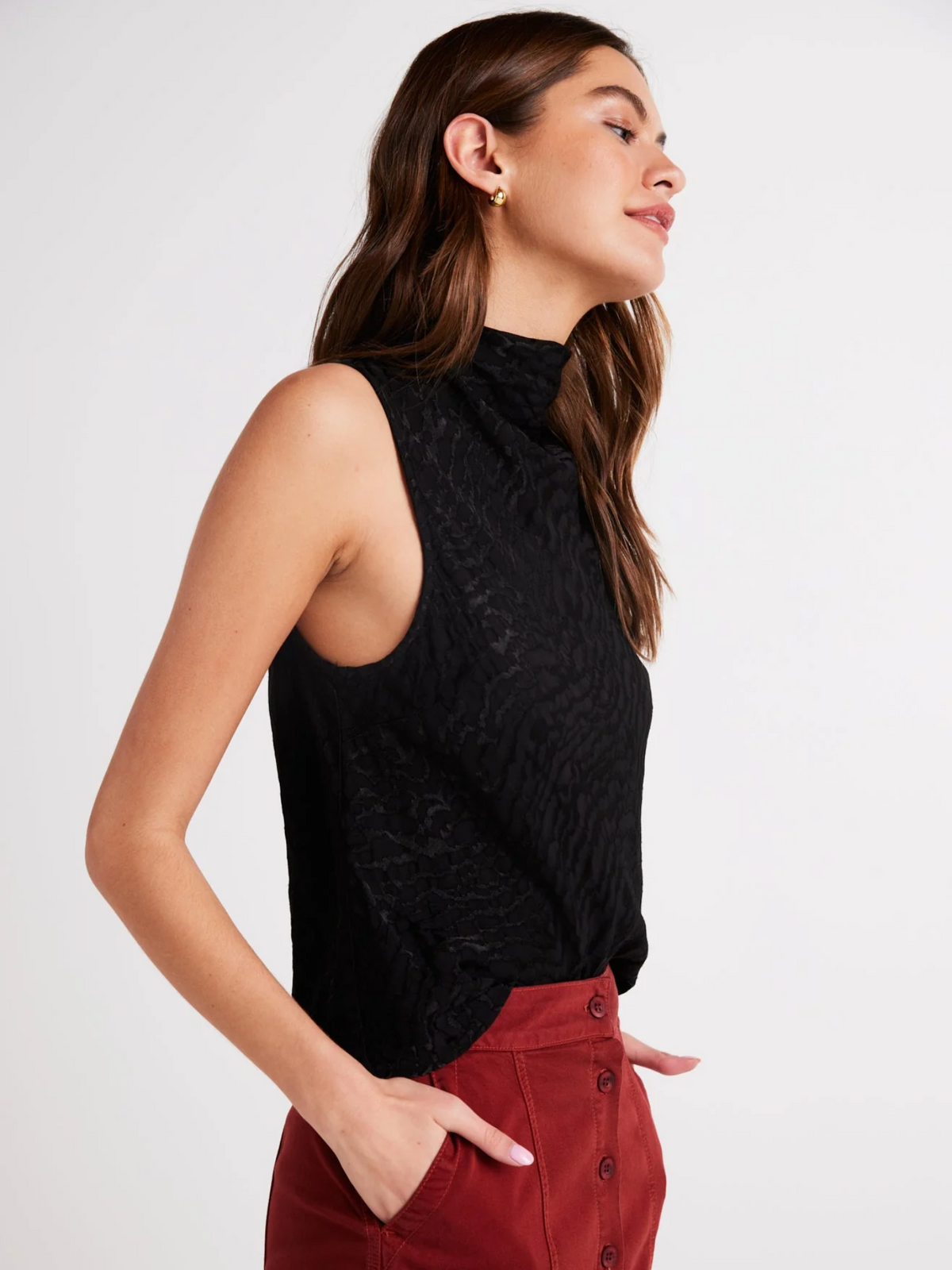 Bella Dahl Cowl Neck Bias Top