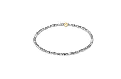 Enewton Silver Faceted Hematite 2mm Bead Bracelet