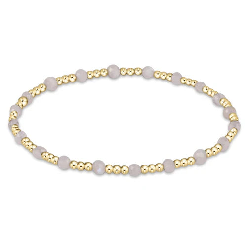 Enewton Gemstone Gold Sincerity Pattern 3mm Bead Bracelet - Moonstone - Eden Lifestyle