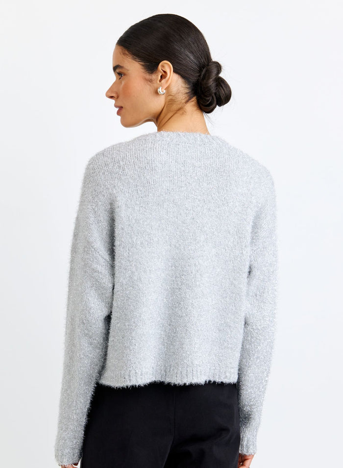 Bella Dahl Slouchy Sweater Silver Shimmer