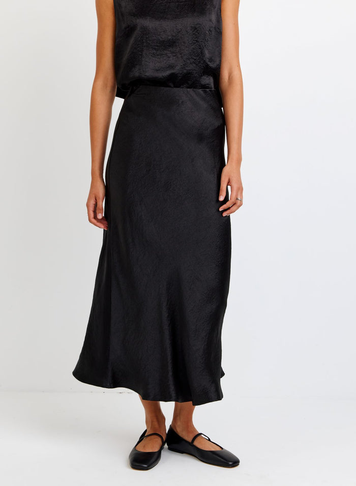 Bella Dahl Sleek Bias Maxi Skirt Black