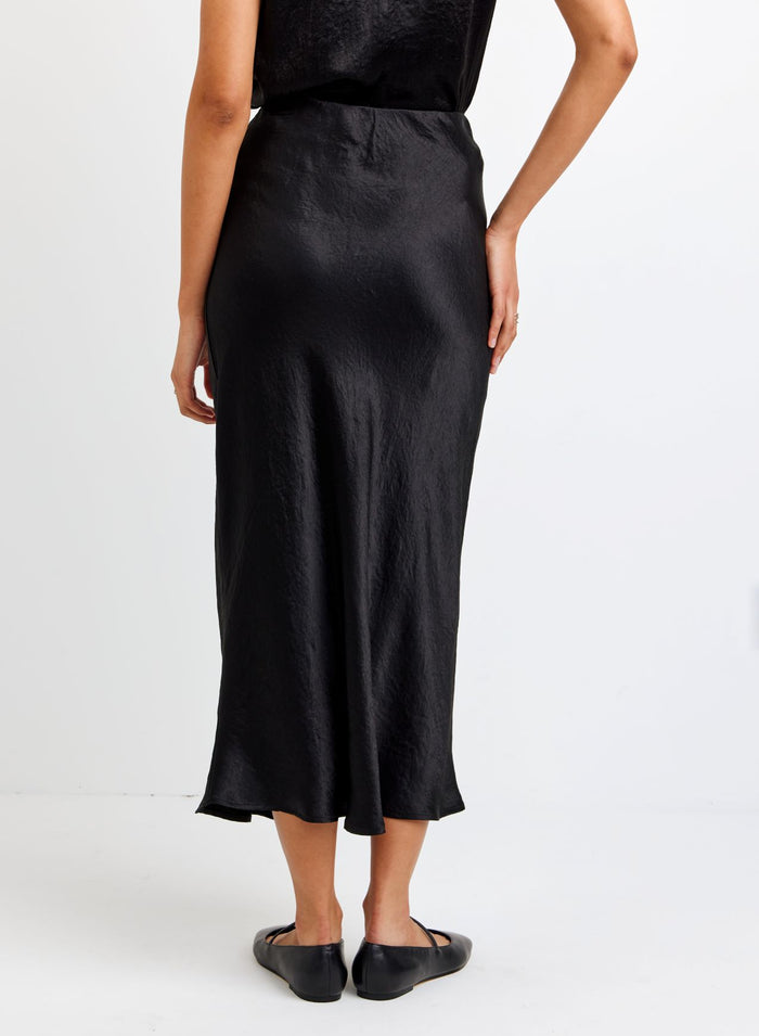 Bella Dahl Sleek Bias Maxi Skirt Black