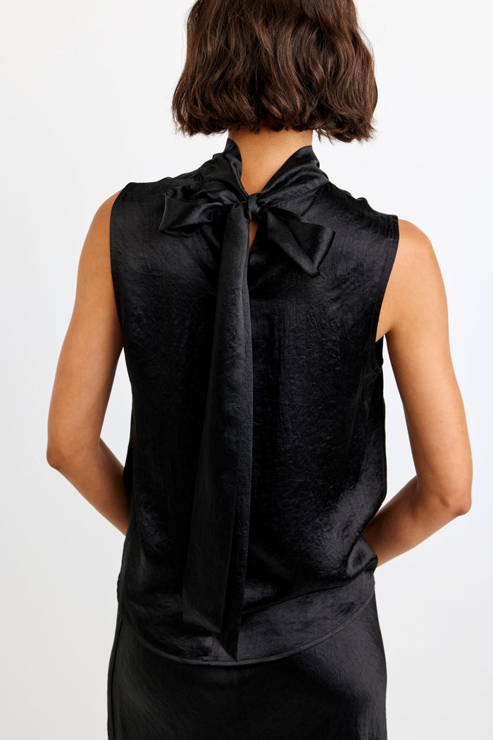 Bella Dahl Scarf Neck Blouse Black