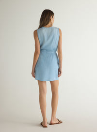 Sleeveless Pull over Dress Light Riviera Wash