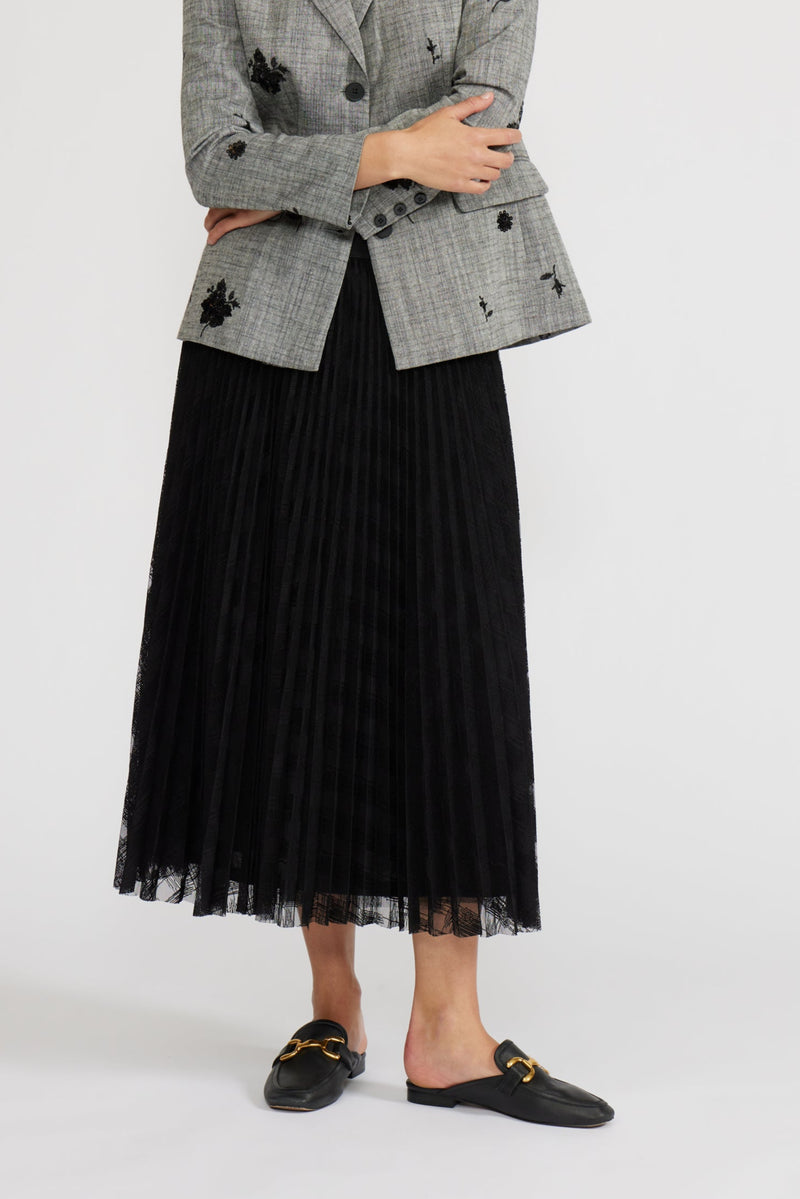 Madison Textured Pleated Skirt