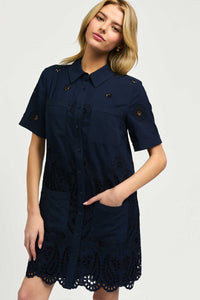 Eyelet Shirt Dress