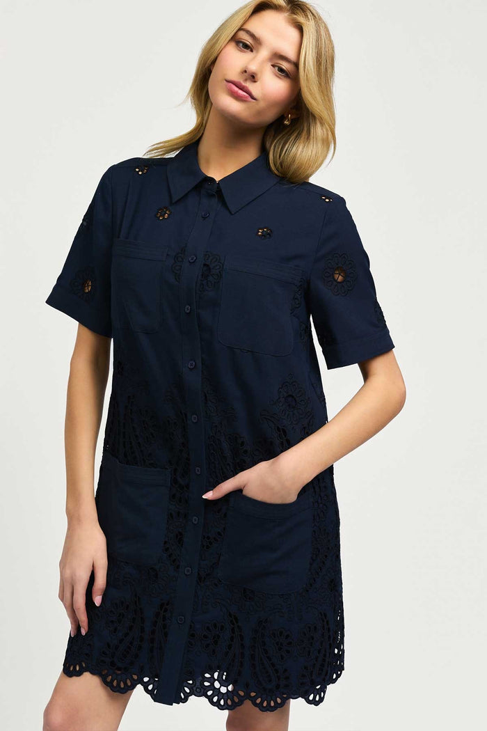 Eyelet Shirt Dress
