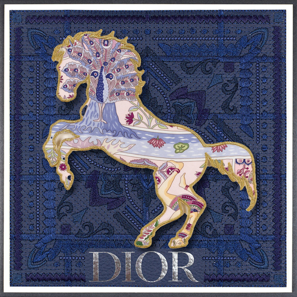 Stephen Wilson Studio Bandana Bronco Peacock Print Dior