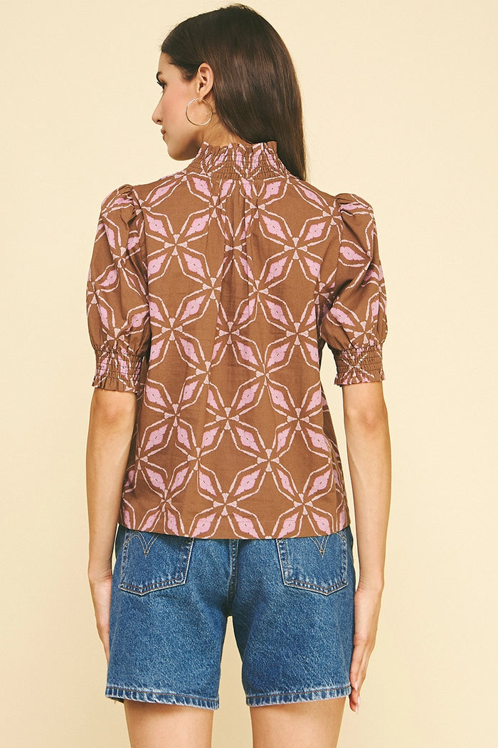 Cocoa Patterned Top