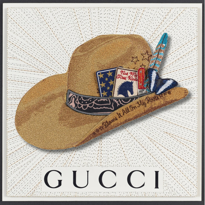 Stephen Wilson Designs Aspen Tan/Navy 12"X12" Gucci White