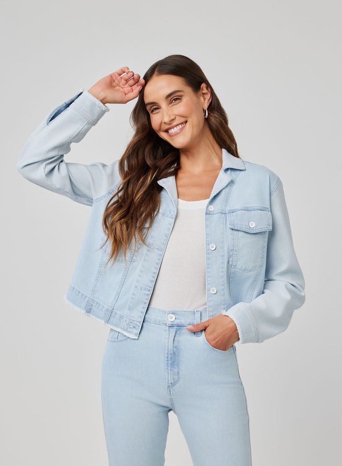 Coco Frayed Mix Denim Jacket