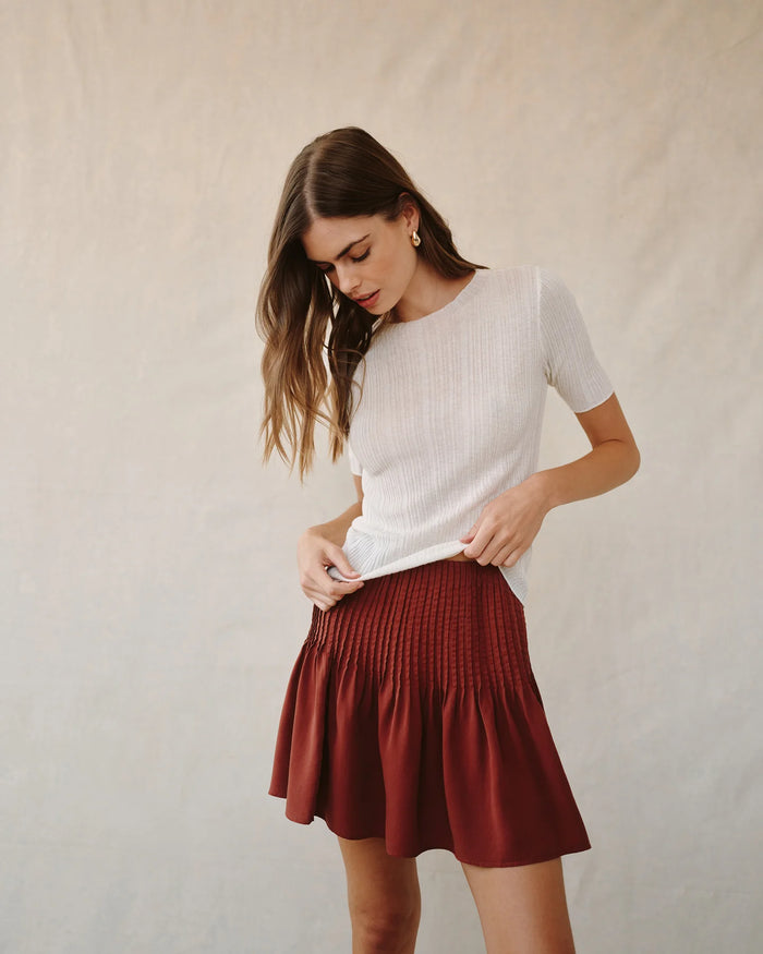 PINTUCK MINI SKIRT
