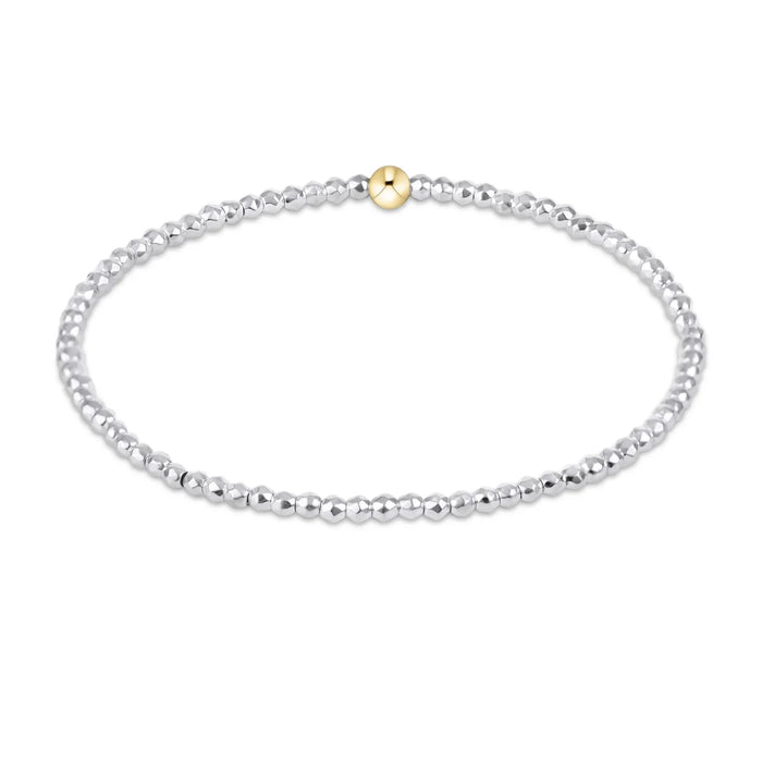 Enewton Bright Silver Faceted Hematite 2mm Bead Bracelet