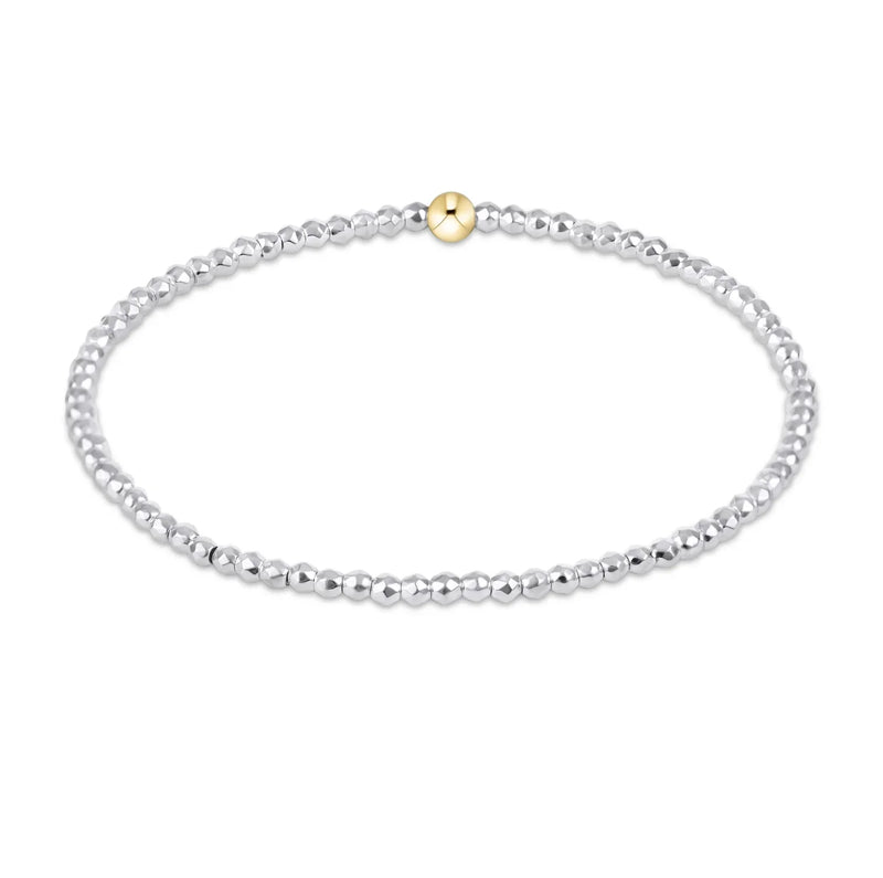 Enewton Bright Silver Faceted Hematite 2mm Bead Bracelet