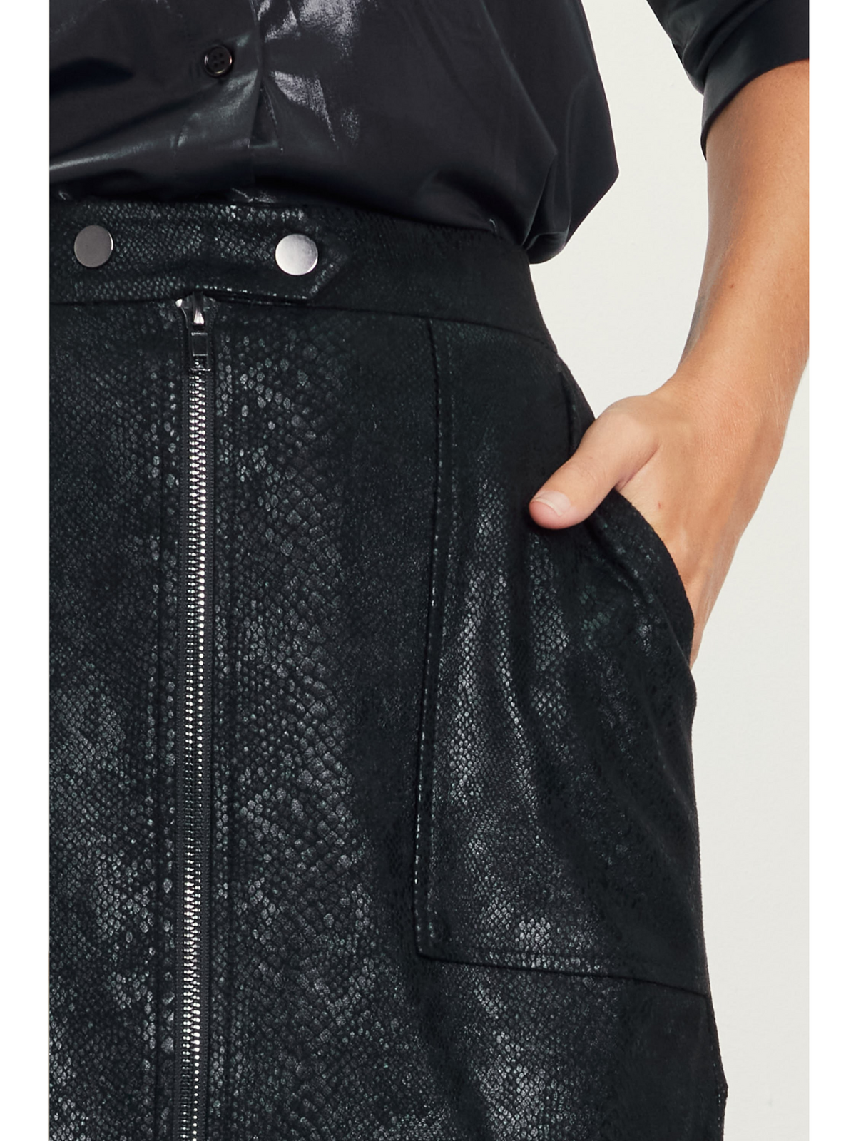 Faux Suede Snake Mini Skirt