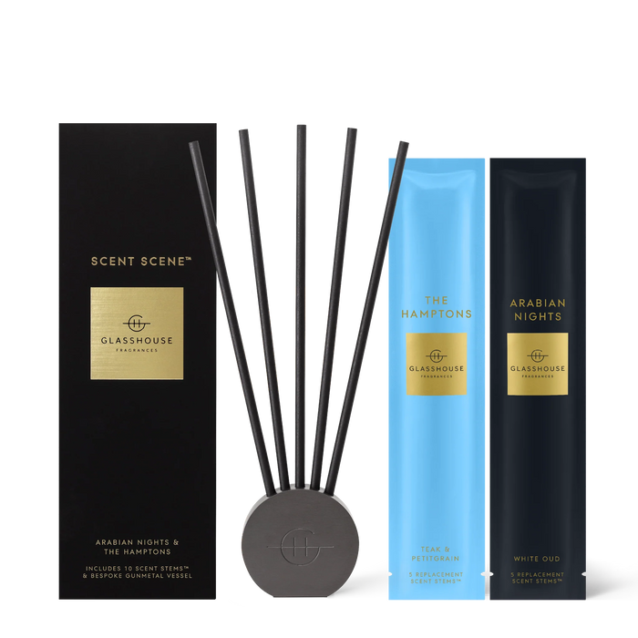Glasshouse Fragrances - Scent Scene Duo Diffuser The Hamptons and Arabian Nights