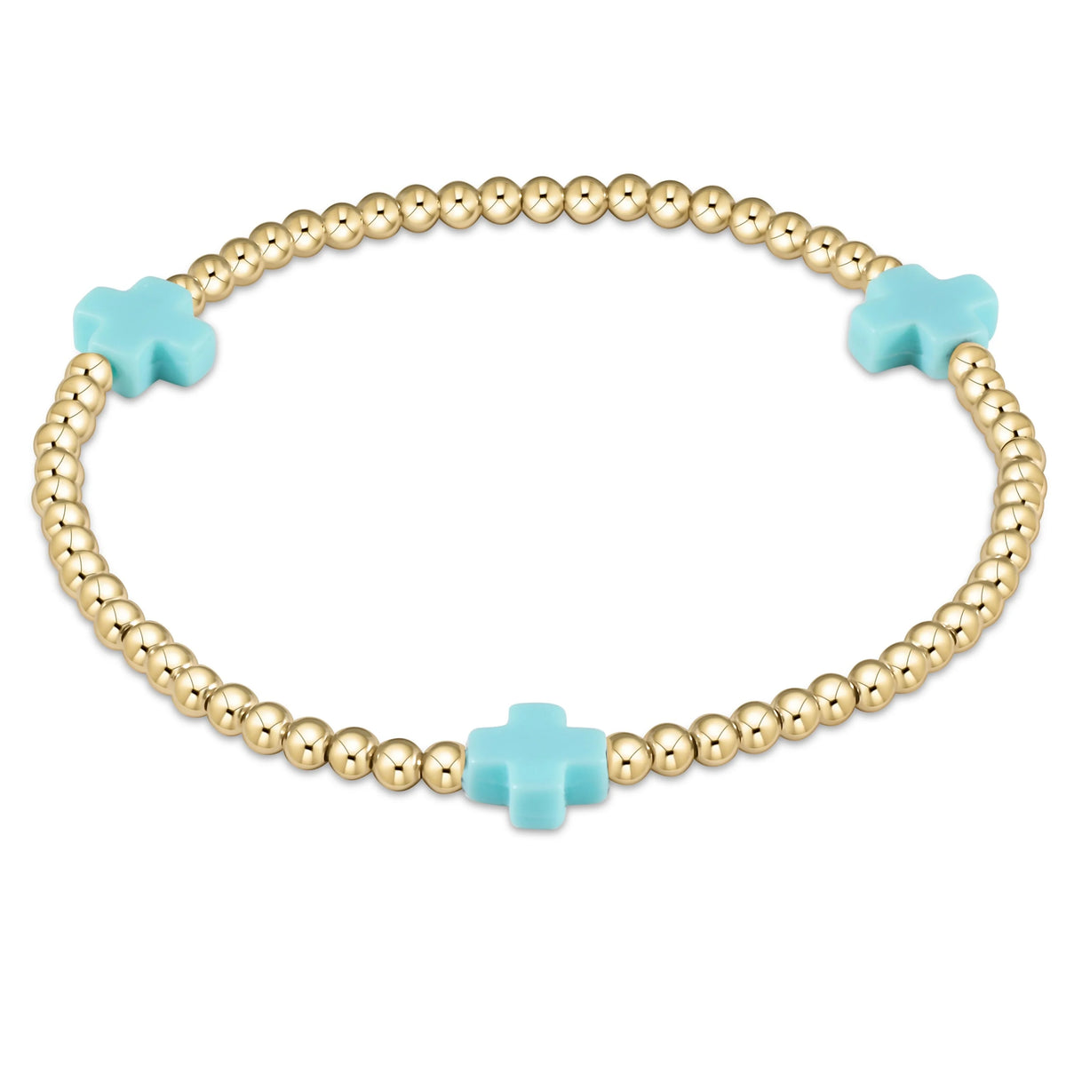 Enewton Signature Cross Gold Pattern 3mm Bead Bracelet