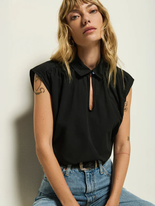 Jody Sleeveless Shirt Jet Black