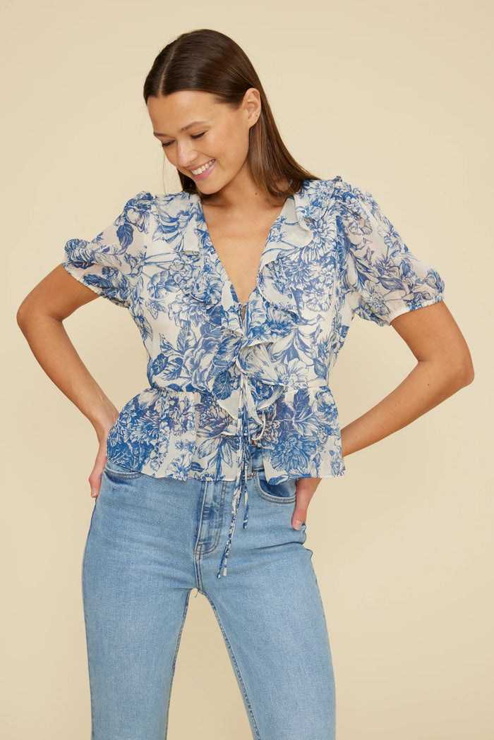 Bee Ruffle Top