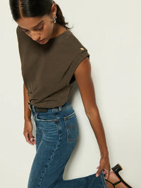 Marina Muscle Tee W/ Shoulder Espresso
