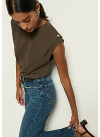 Marina Muscle Tee W/ Shoulder Espresso