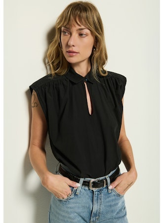 Jody Sleeveless Shirt Jet Black
