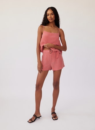 Bella Dahl D-ring Sash Belt Short Safi Coral