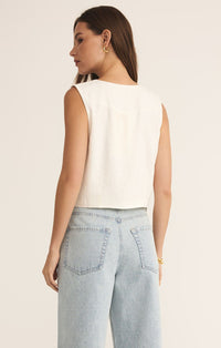Marta Linen Vest White