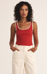 Jaidynn Rib Tank Cabana Red