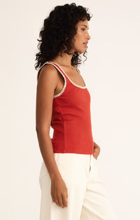 Jaidynn Rib Tank Cabana Red