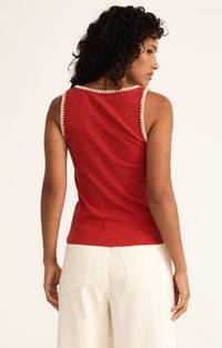 Jaidynn Rib Tank Cabana Red