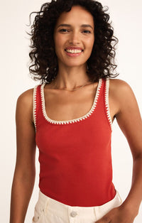 Jaidynn Rib Tank Cabana Red