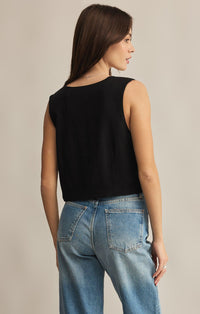 Marta Linen Vest Black