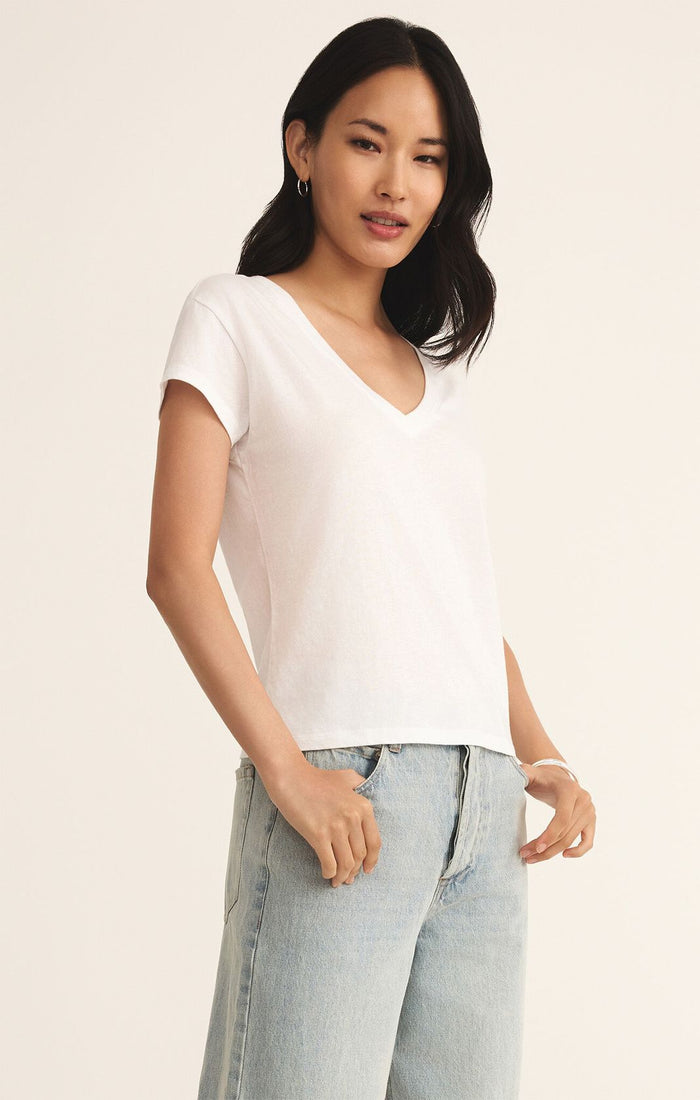 Z SUPPLY  Modern V-Neck Tee White