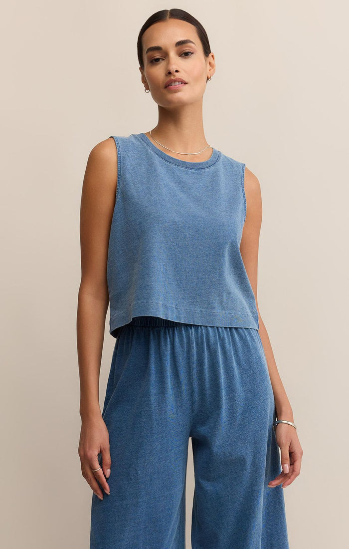 Sloane Jersey Denim Muscle Vintage Indigo