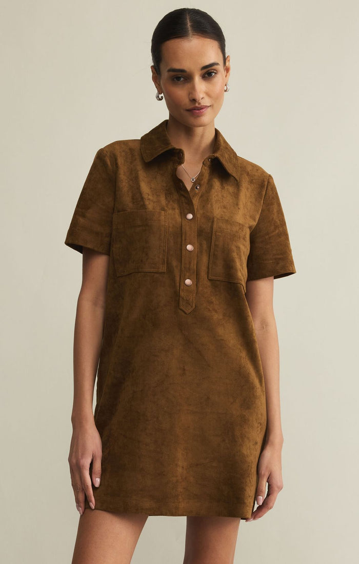 Sydney Suede Mini Dress Coconut